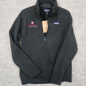 Patagonia Better Sweater Mens Medium 1/4 Zip Fleece‎ Black  Embroidered Logo